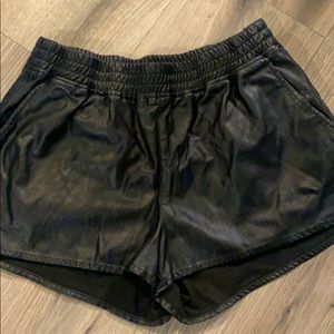 H&M Size 8 pleather shorts with pockets and stretch waistband never worn